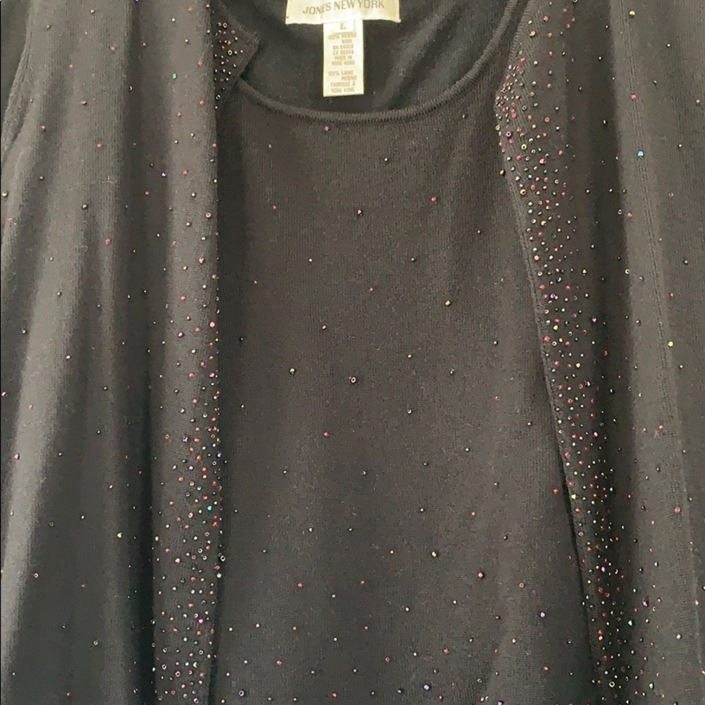 Jones New York beaded sweater set
